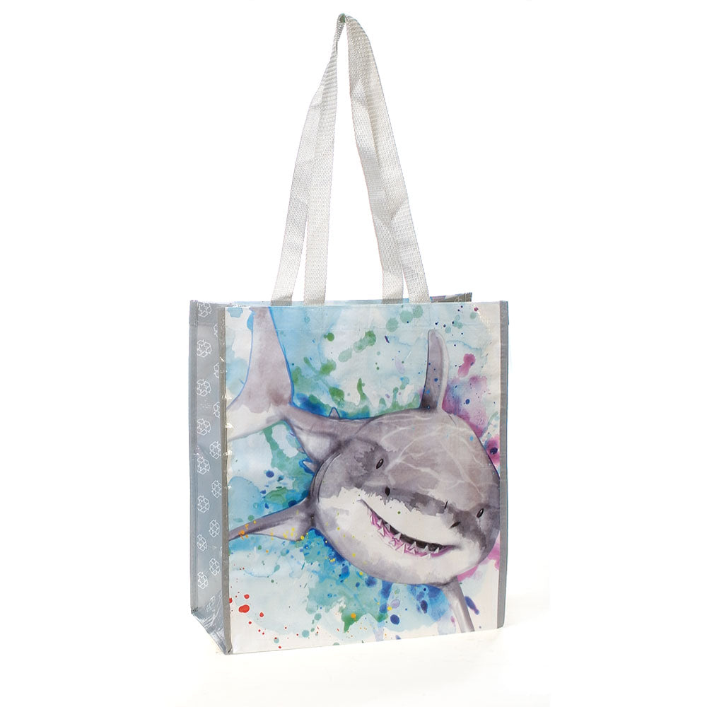 Shark Recycled Watercolor Tote Bag