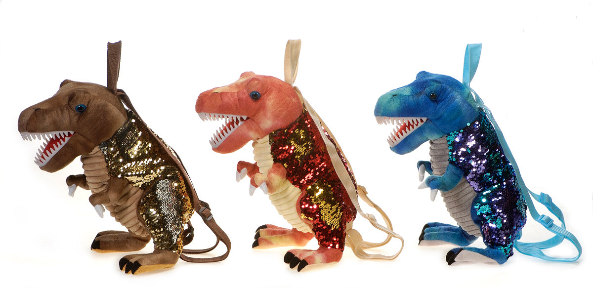 14" Sequin Dinosaur Backpacks