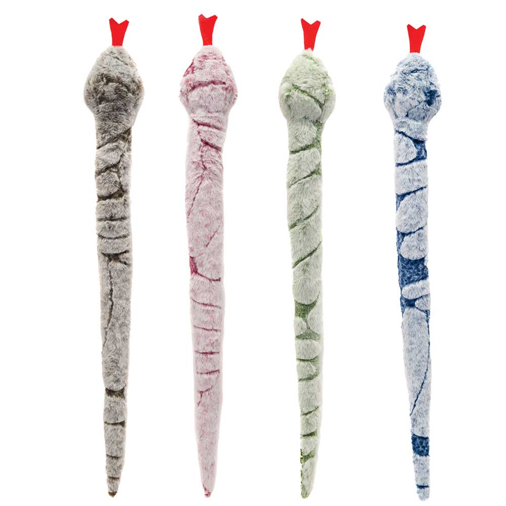 62IN 4 ASST. SNAKES - BLUE, ARMY GREEN, BRN OR PERSIAN PLUM