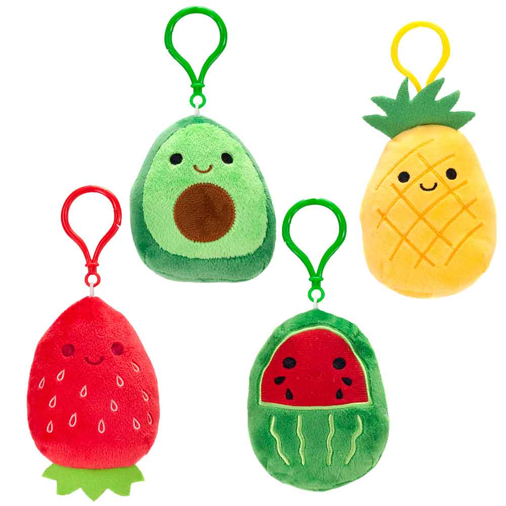 CB KEY CLIPS - 4IN FOODIES-PINEAPPLE, AVOCADO, WATERMELON, STRAWBERRY-(SOLD SEPARATELY)