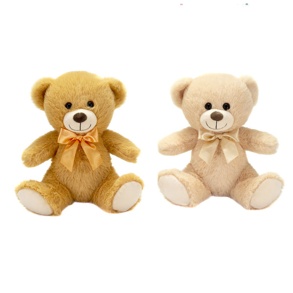 8IN 2 ASST. SITTING BEARS - TAN AND BEIGE - Fiesta Toy