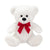 8IN SITTING BEAR WITH RED BOW