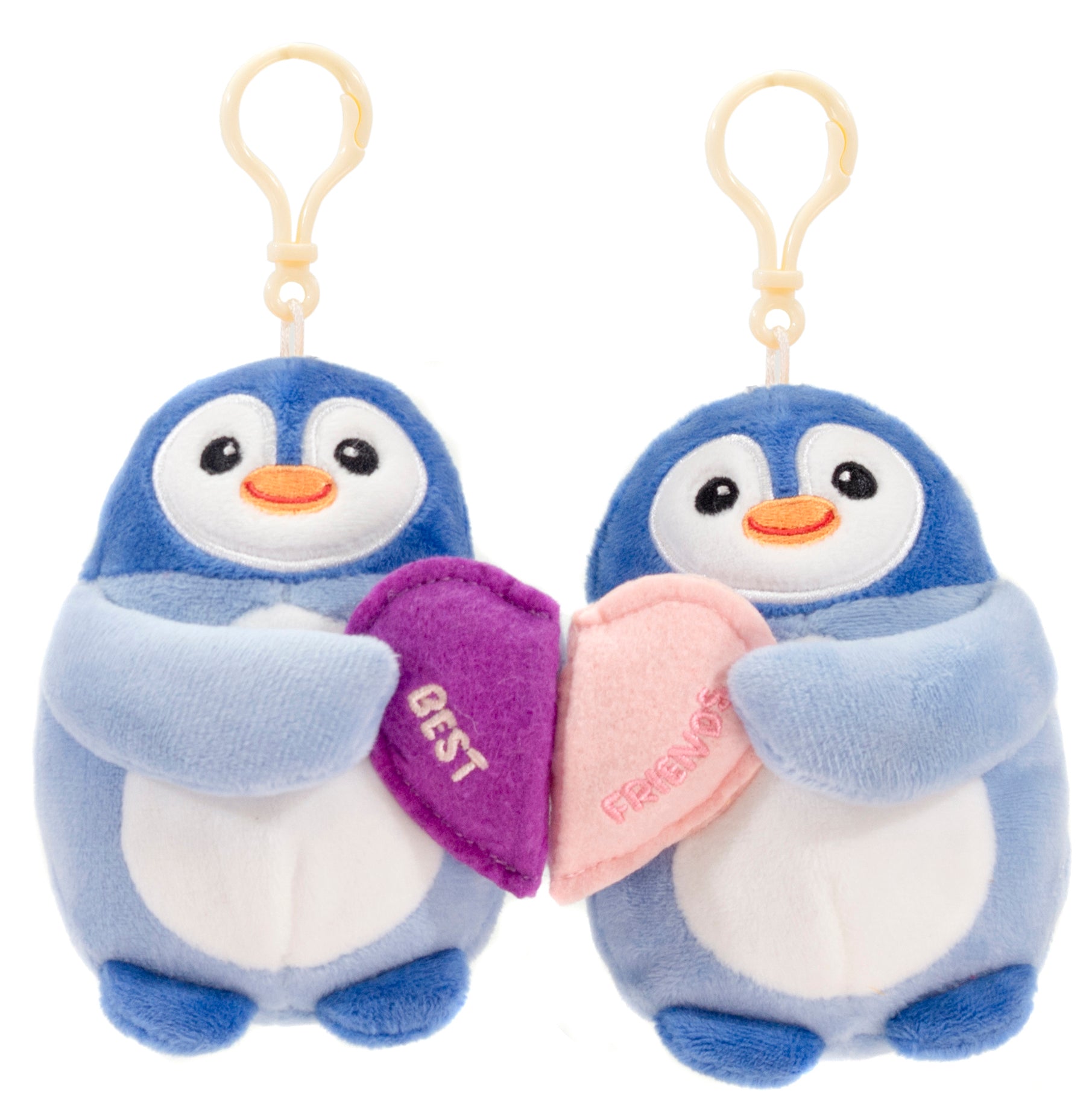 Besties – Blue Penguins with Magnet Heart 5.5IN