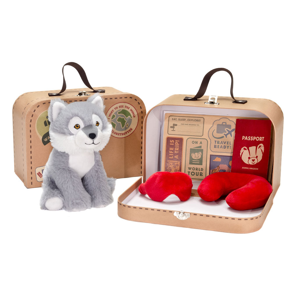 SUITCASE ANIMAL - 9.5IN W X 3.5IN L X 6.5IN H WITHWOLF (A09194)