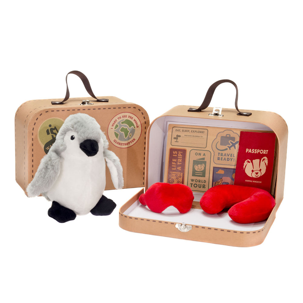 SUITCASE ANIMAL - 9.5IN W X 3.5IN L X 6.5IN H WITH PENGUIN (A09101)