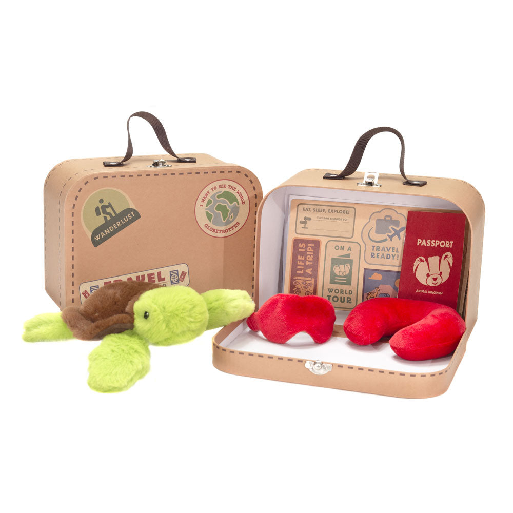 SUITCASE ANIMAL - 9.5IN W X 3.5IN L X 6.5IN H WITH TURTLE (A09118)