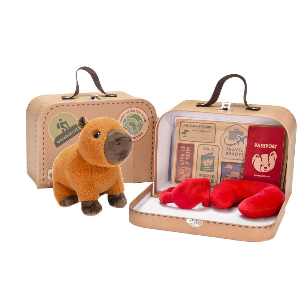 SUITCASE ANIMAL - 9.5IN W X 3.5IN L X 6.5IN H WITH CAPYBARA (A13450)