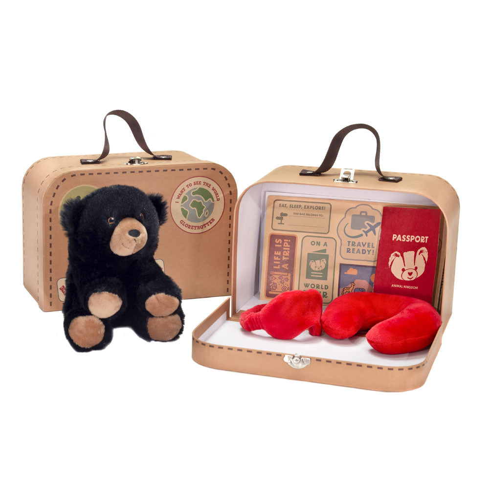 SUITCASE ANIMAL - 9.5IN W X 3.5IN L X 6.5IN H WITH BLACK BEAR (A09064)