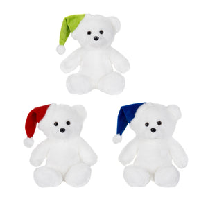 8" Sitting Bears w/ Color Hats