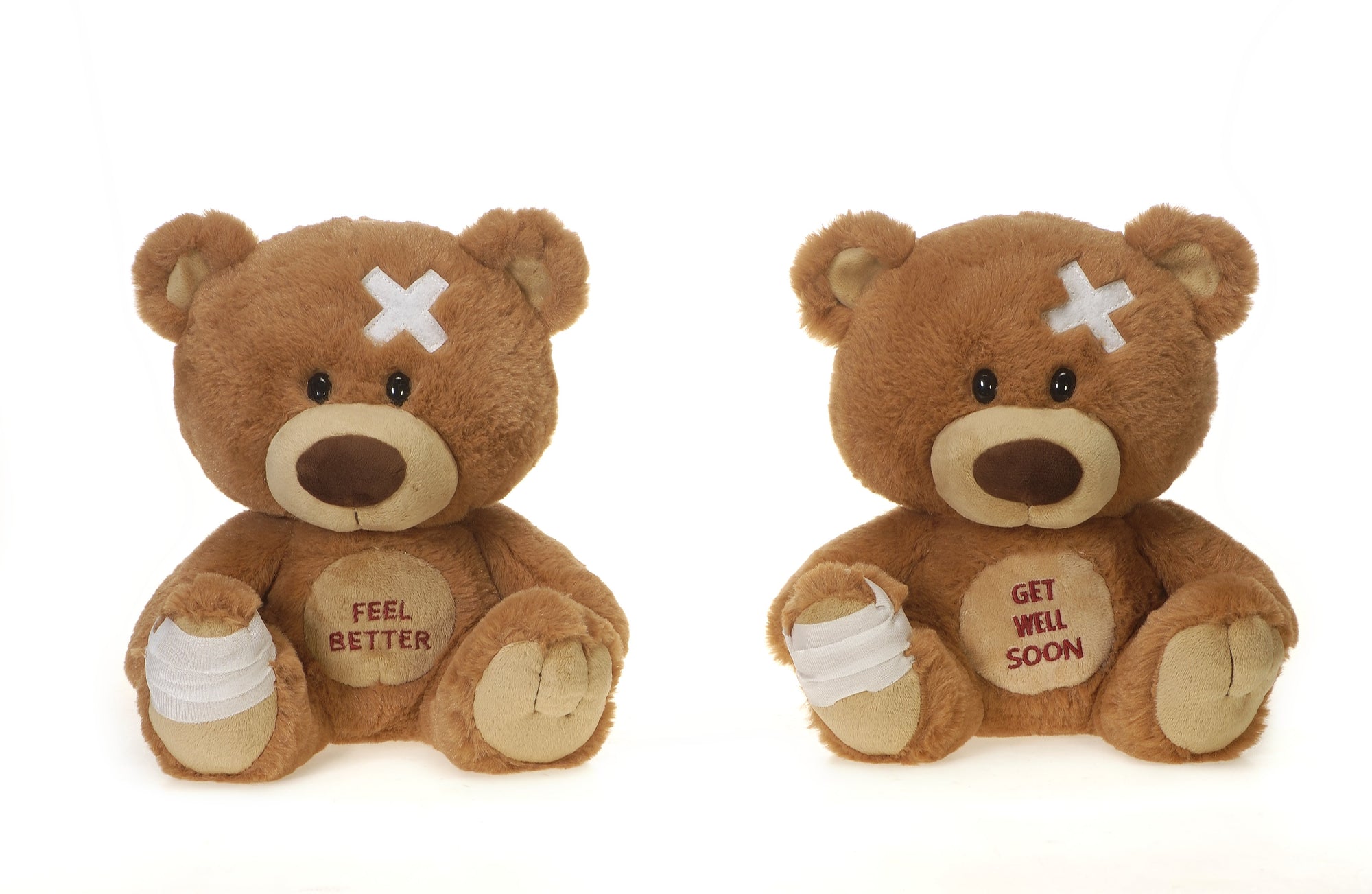 SIGNATURE BEAR - 9.5IN 2 ASST. BROWN BEARS WITH GET WELL SOON, FEEL BETTER EMB. ON BELLY