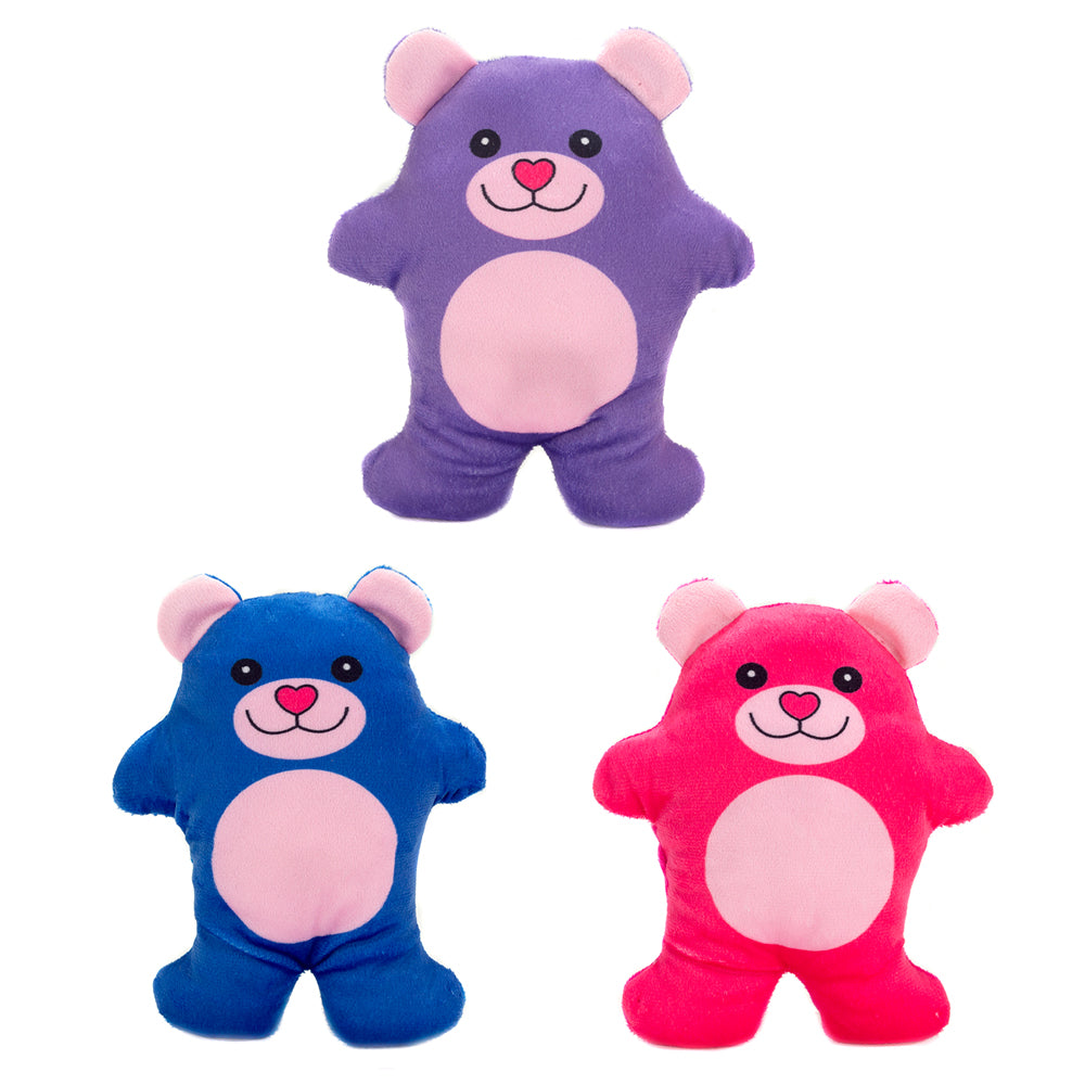 BEARS - 8IN 3 ASSORTED - PINK, PURPLE AND BLUE