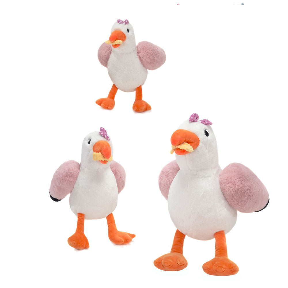 14.5IN PINK SEAGULL WITH CURLY FRY
