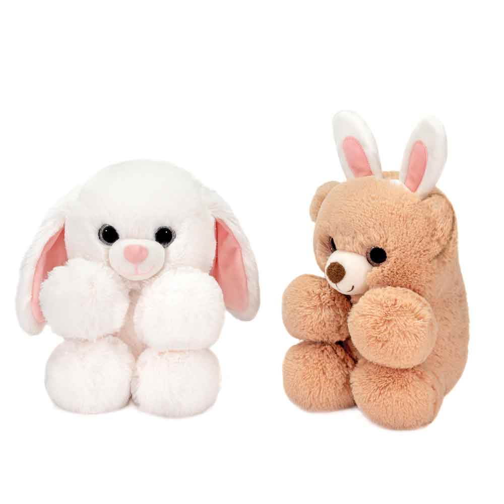 8IN 2ASST. ANIMALS - BEAR, BUNNY