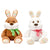 PROMO - 10N SITTING 2 ASST. WHITE BUNNY/TAN - 12IN TO EARS