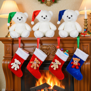 8" Sitting Bears w/ Color Hats