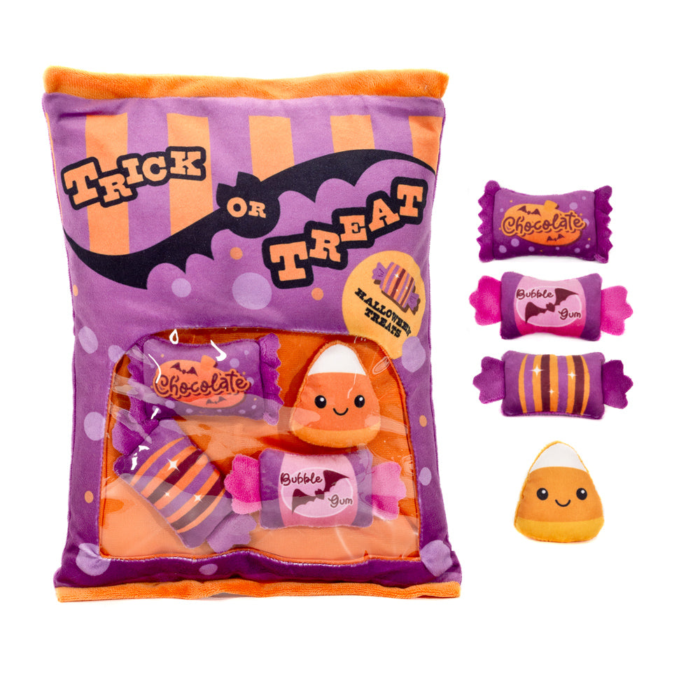 12 IN H TRICK OR TREAT BAG WITH REMOVABLE CANDIES