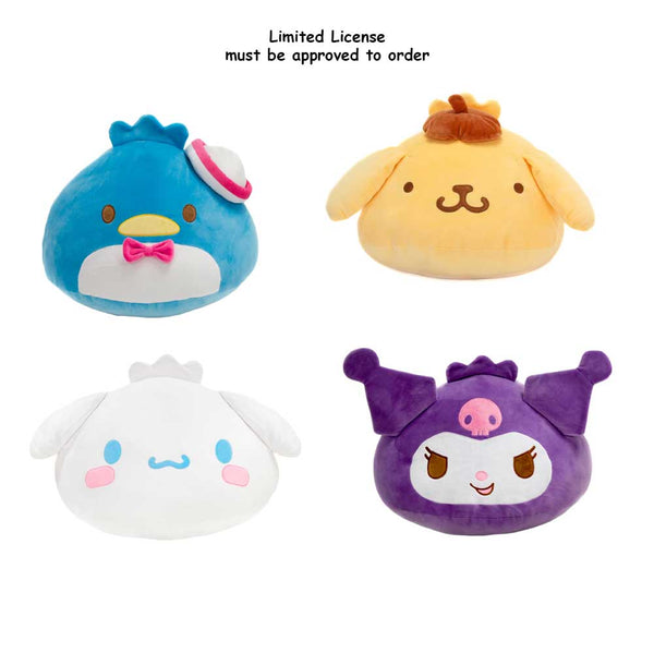 SANRIO DUMPLINGS 18IN KUROMI, POMPOMPURIN, TUXEDO SAM, CINNAMOROL