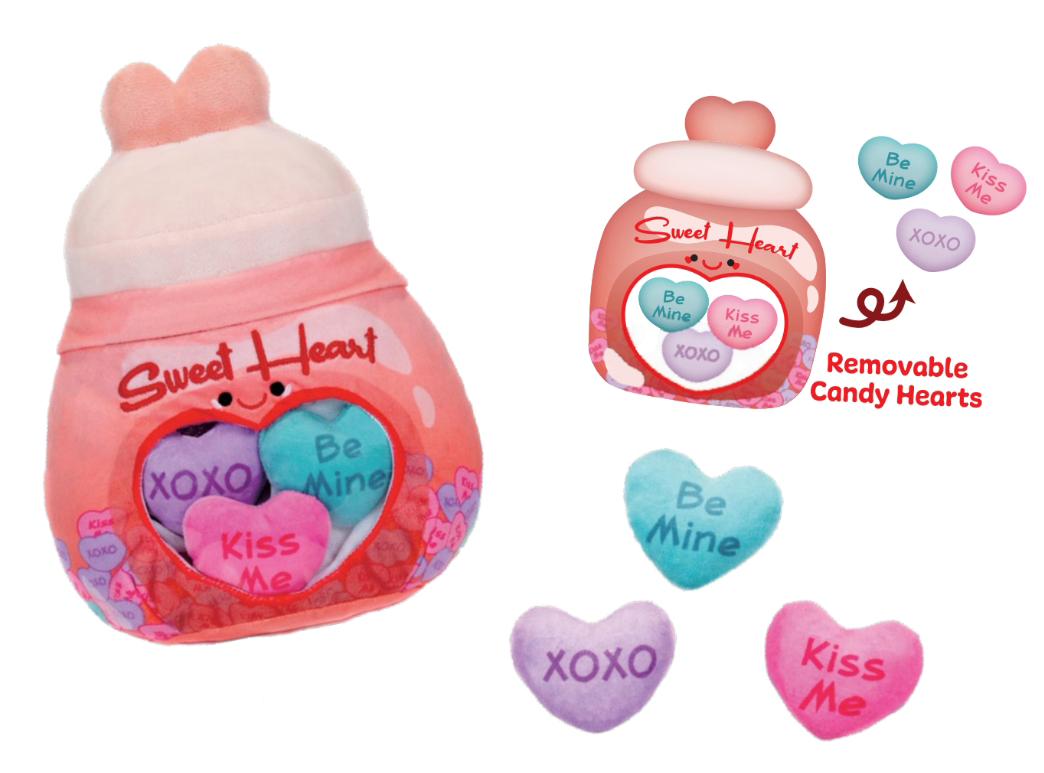 Sweet Heart Plush Candy Jar - 9.5â€