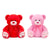 14.5IN BEARS WITH HEART EMB. ON SOLES - PINK OR RED