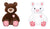 Sitting Bears w/Heart Patch 15.5" (Sold separately)