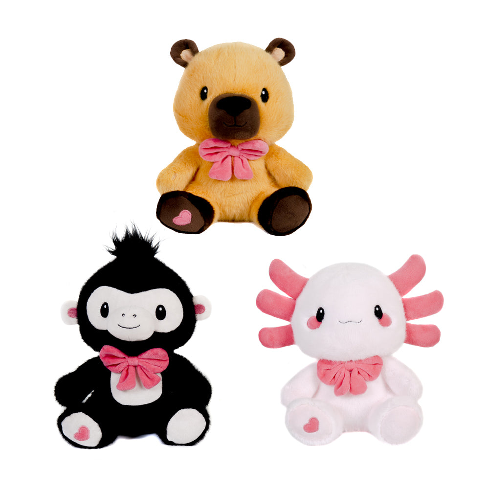 Valentines Sitting Animals with Bow - 9.5"