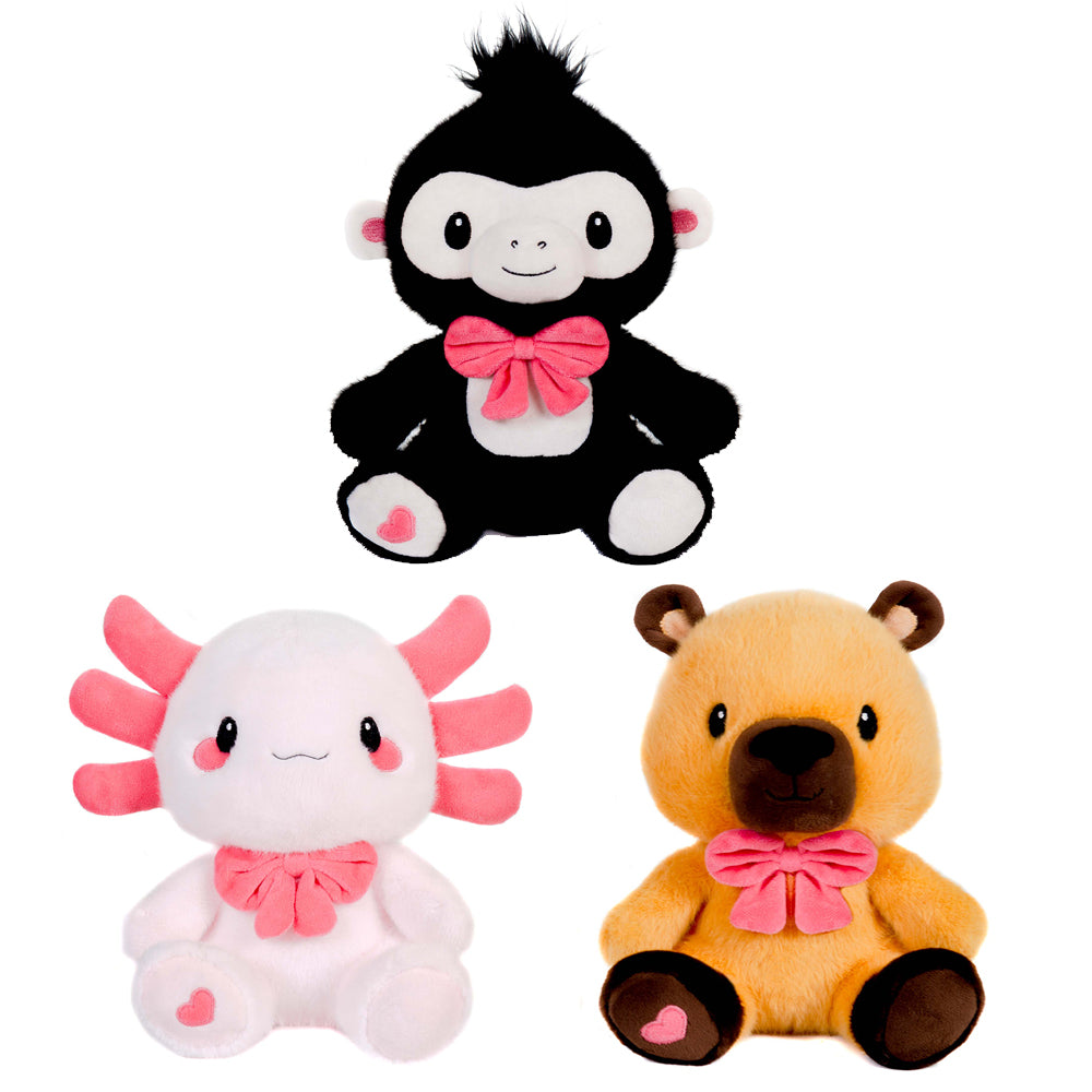 Valentines Sitting Animals with Bow - 6.5"