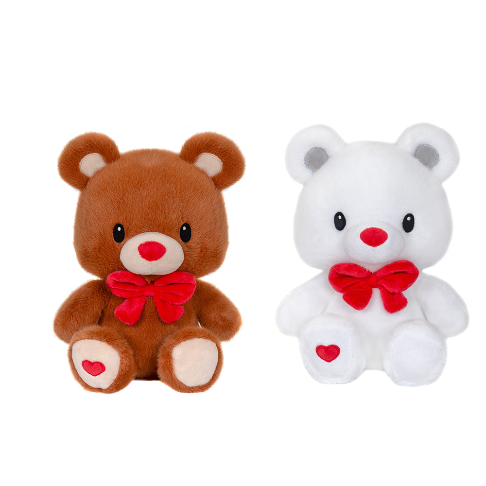 Valentines Sitting Bears w/Bow - 9.5"