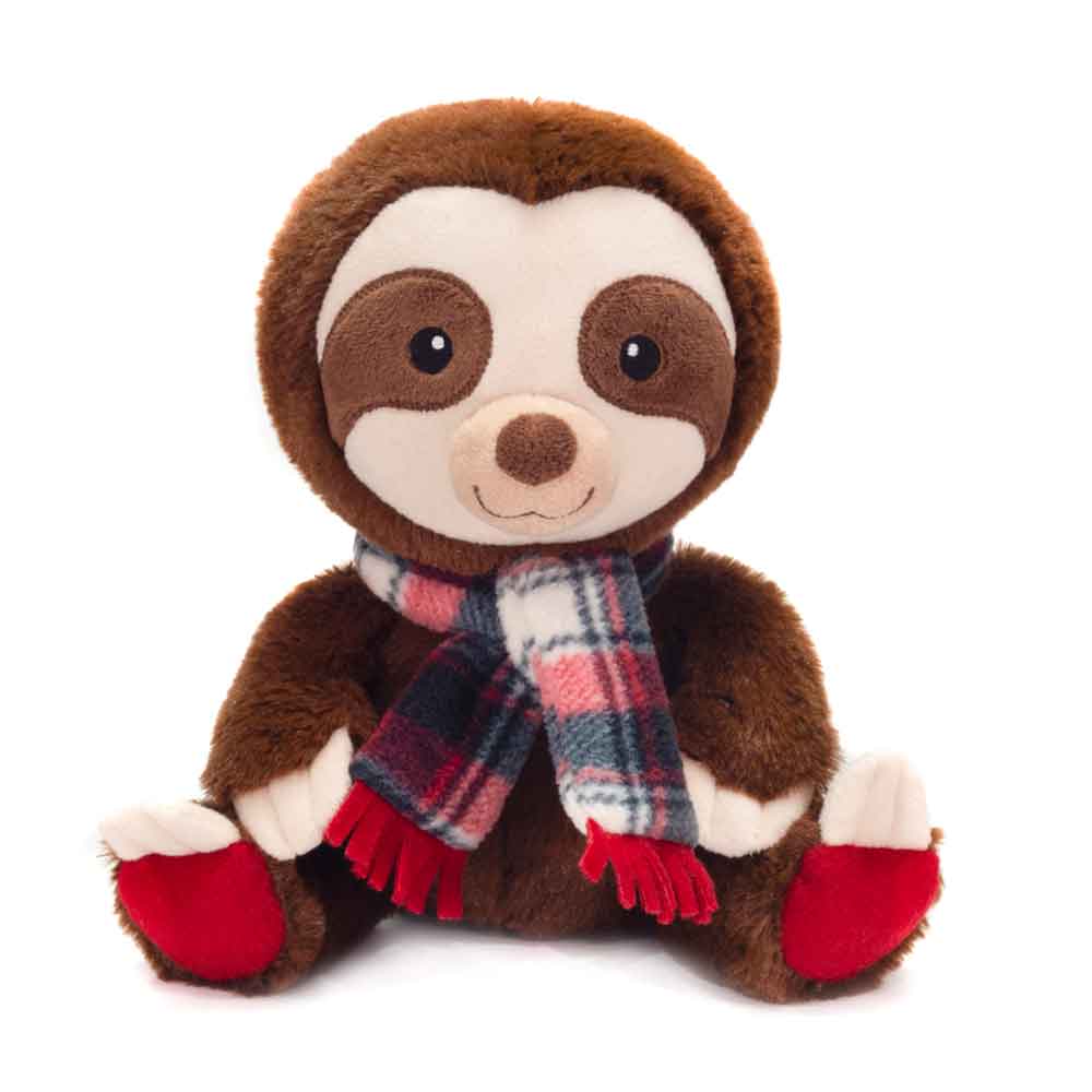 PROMO - 8.5IN SLOTH W/PLAID SCARF