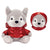 9IN WOLF WITH RED HOODED PUFFER JACKET