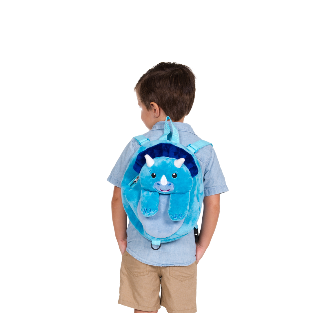 10" Triceratops Backpack Safety Harness
