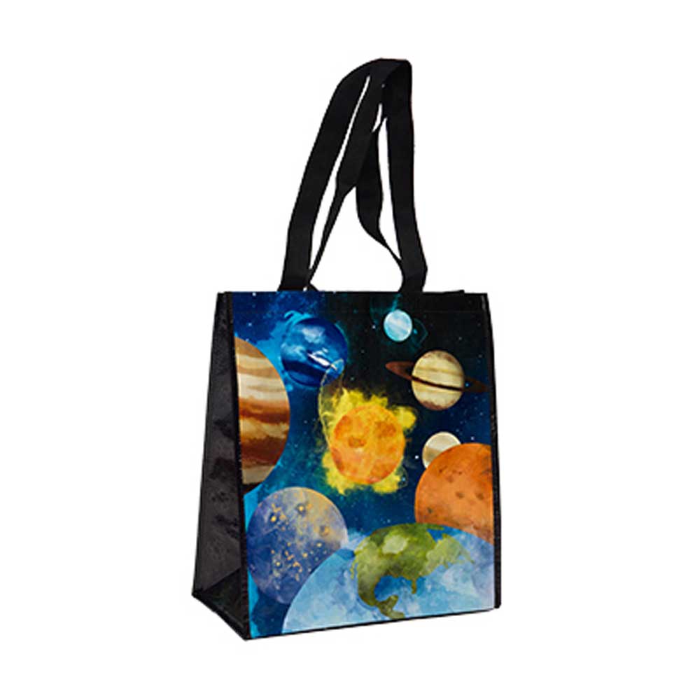Solar System Recycled Watercolor Tote Bag