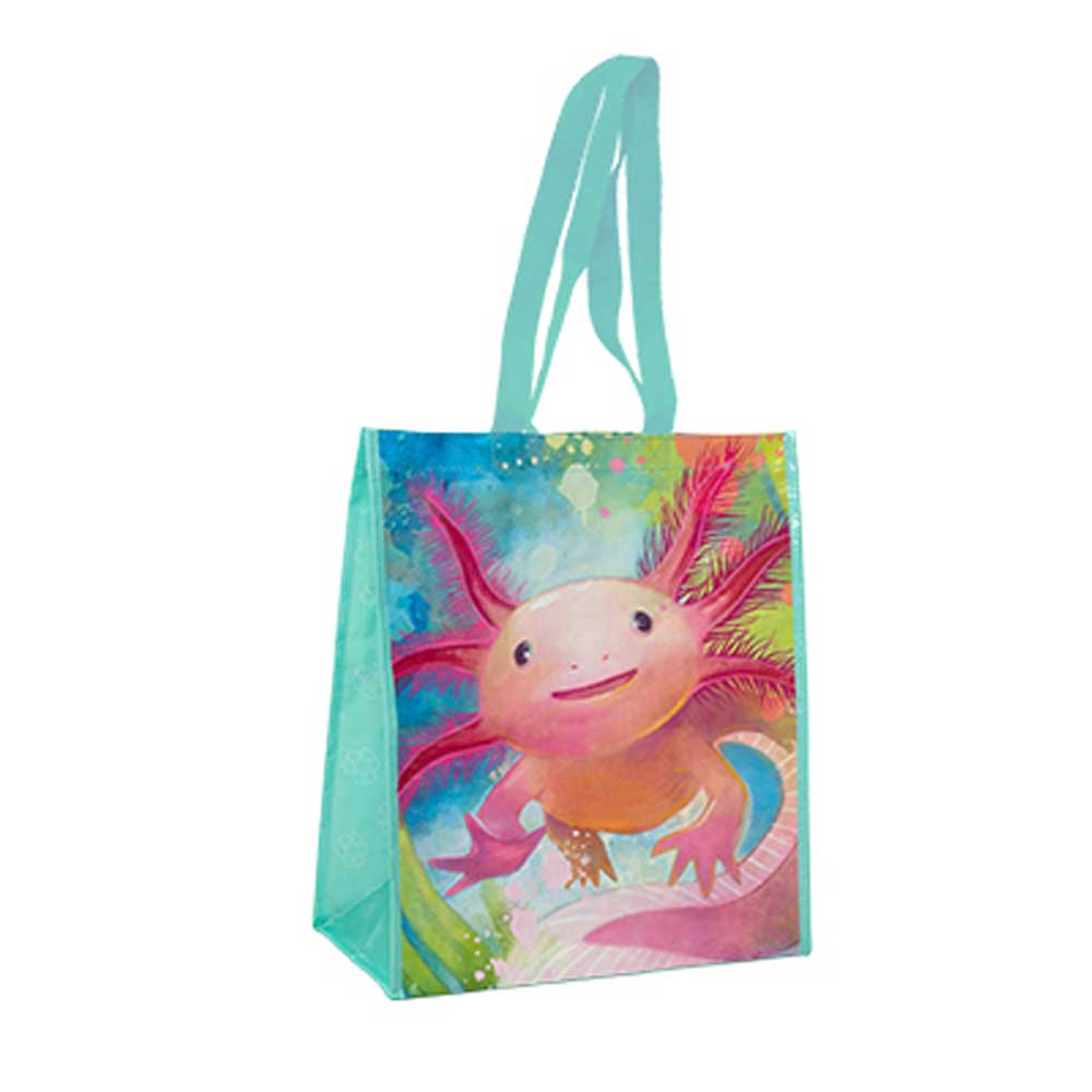 Axolotl Recycled Watercolor Tote Bag