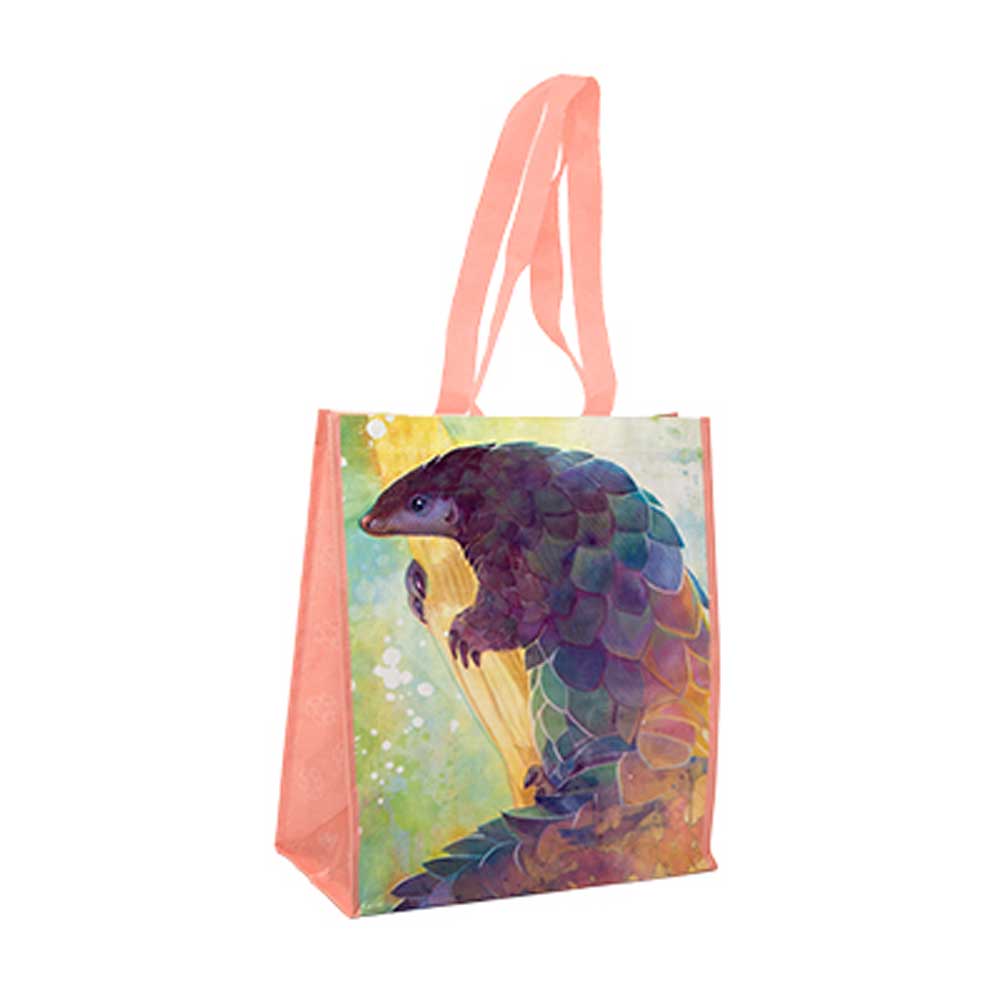 Pangolin Recycled Watercolor Tote Bag