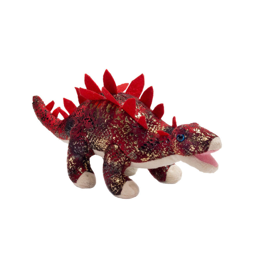 Stegosaurus in Red with Gold Glitter