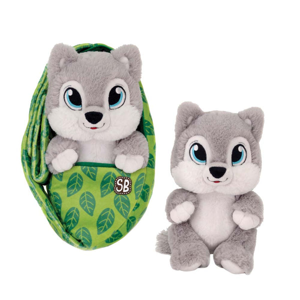 SWADDLE BABIES 9.5IN CUDDLE WOLF IN SLING Fiesta Toy