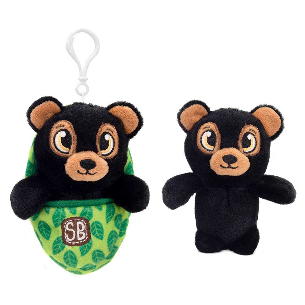 Pocket Swaddles SWADDLE BABIES KC - 4.5IN BLACK BEAR KEYCLIP