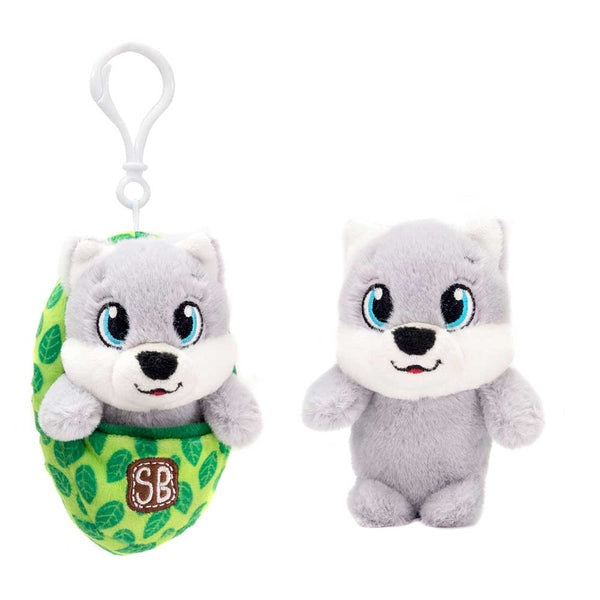 Pocket Swaddles SWADDLE BABIES KC 4.5IN WOLF KEYCLIP Fiesta Toy