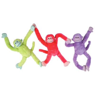 24" Tug-a-Lug Monkeys Hot Color-green, pink or purple