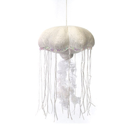 14" White Glitter Jellyfish