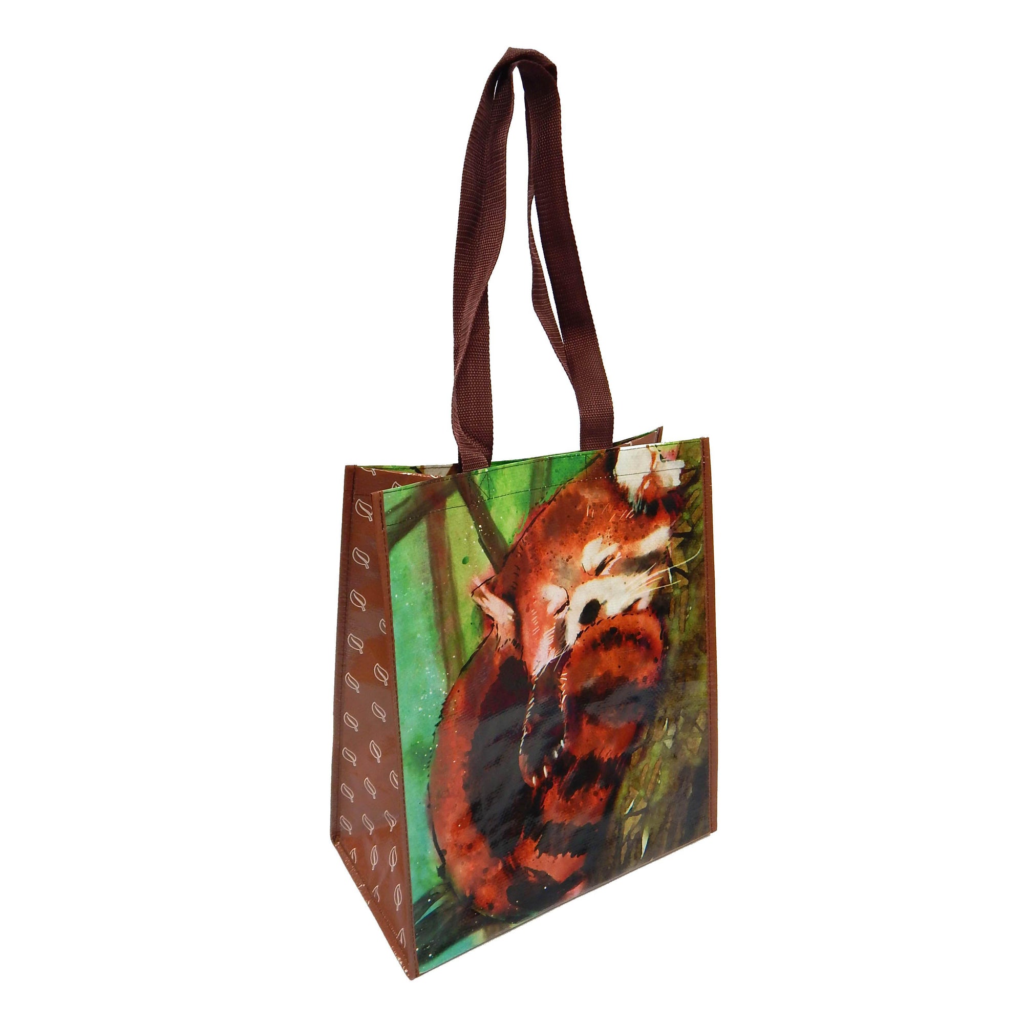 Red Panda Recycled Watercolor Tote Bag