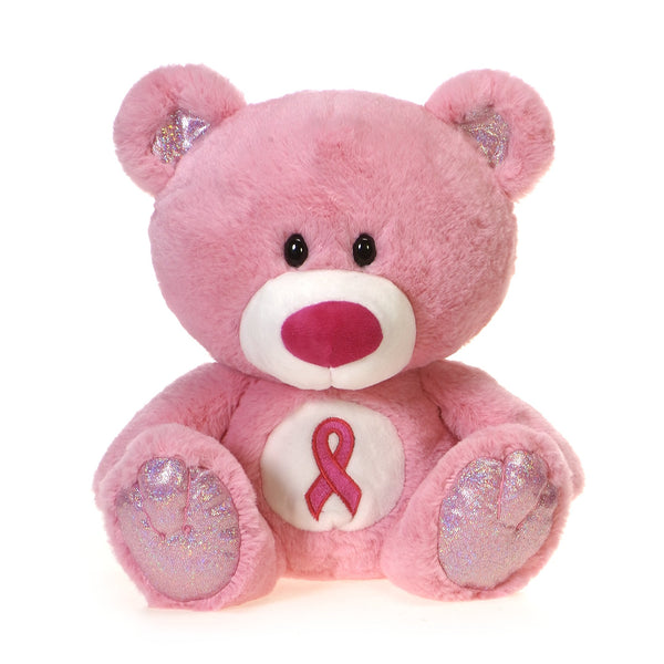 Vintage Pink and White Breast Cancer Button popular Jointed Movable Stuffed Bear