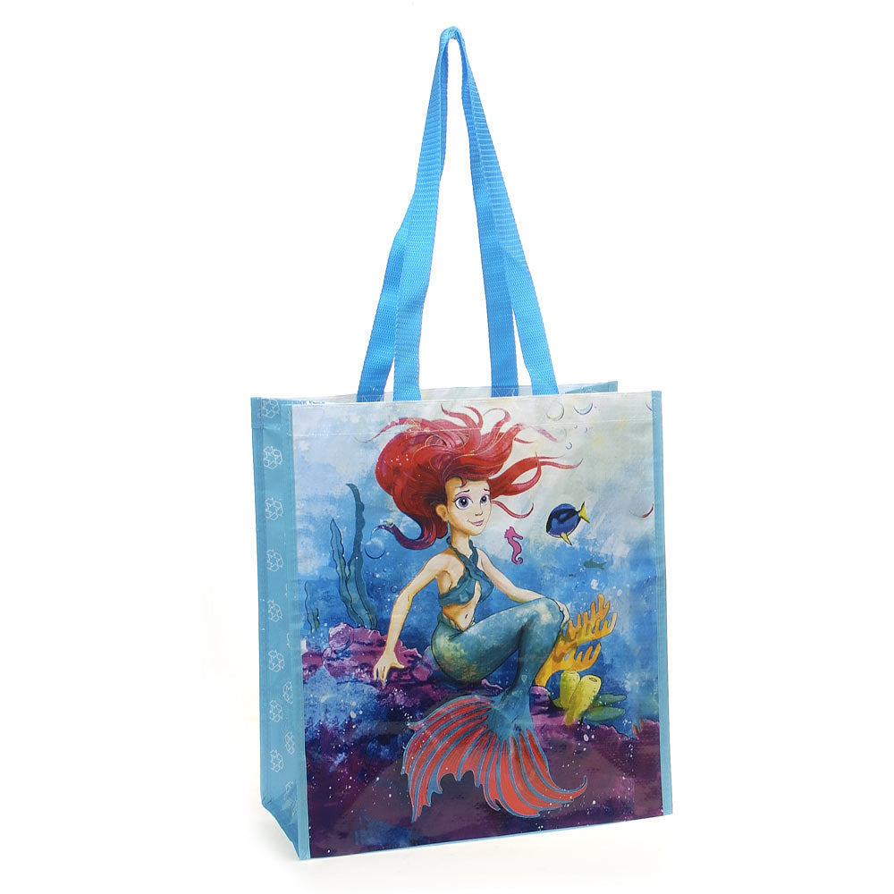 Mermaid Recycled Watercolor Tote Bag