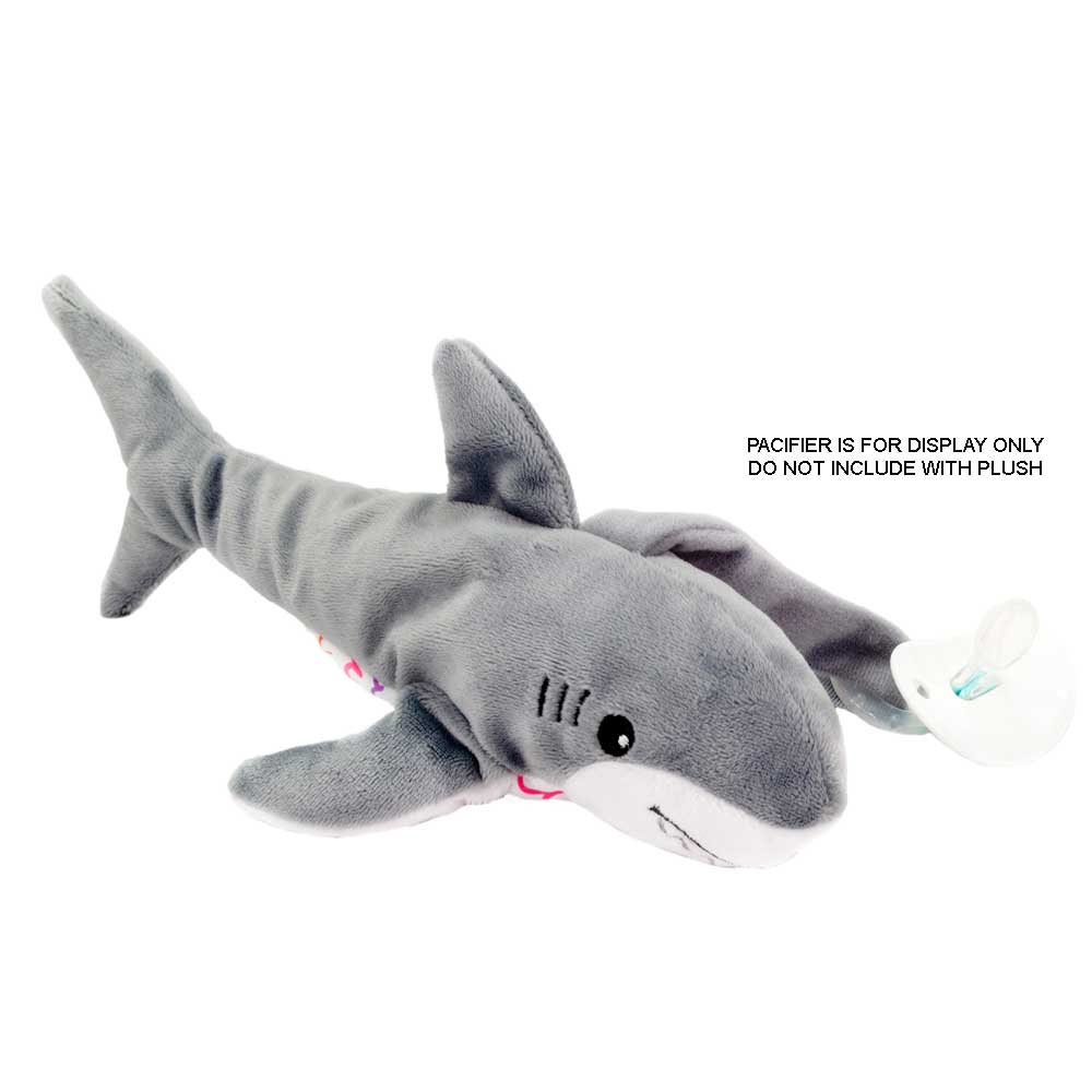 4" FLOPPY BODY PACIFIER HOLDER SHARK