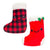 STOCKING PLUSH - 17IN - 2ASST. COLORS RRED, PLAID